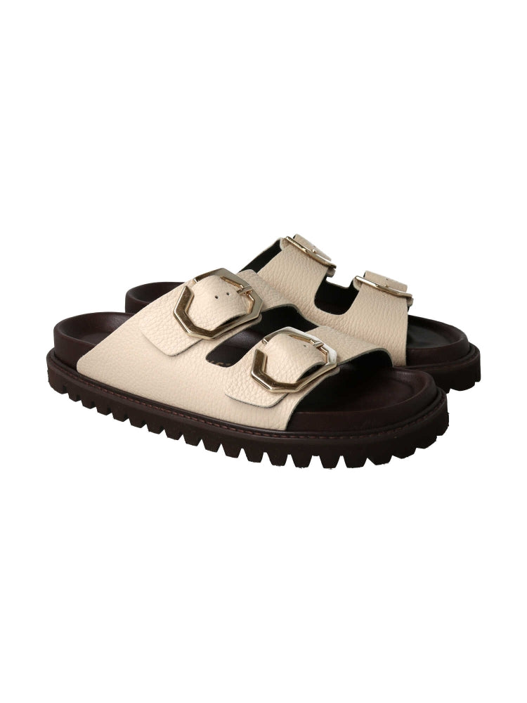 GALIA EMBOSSED LEATHER CHALK WOMEN
