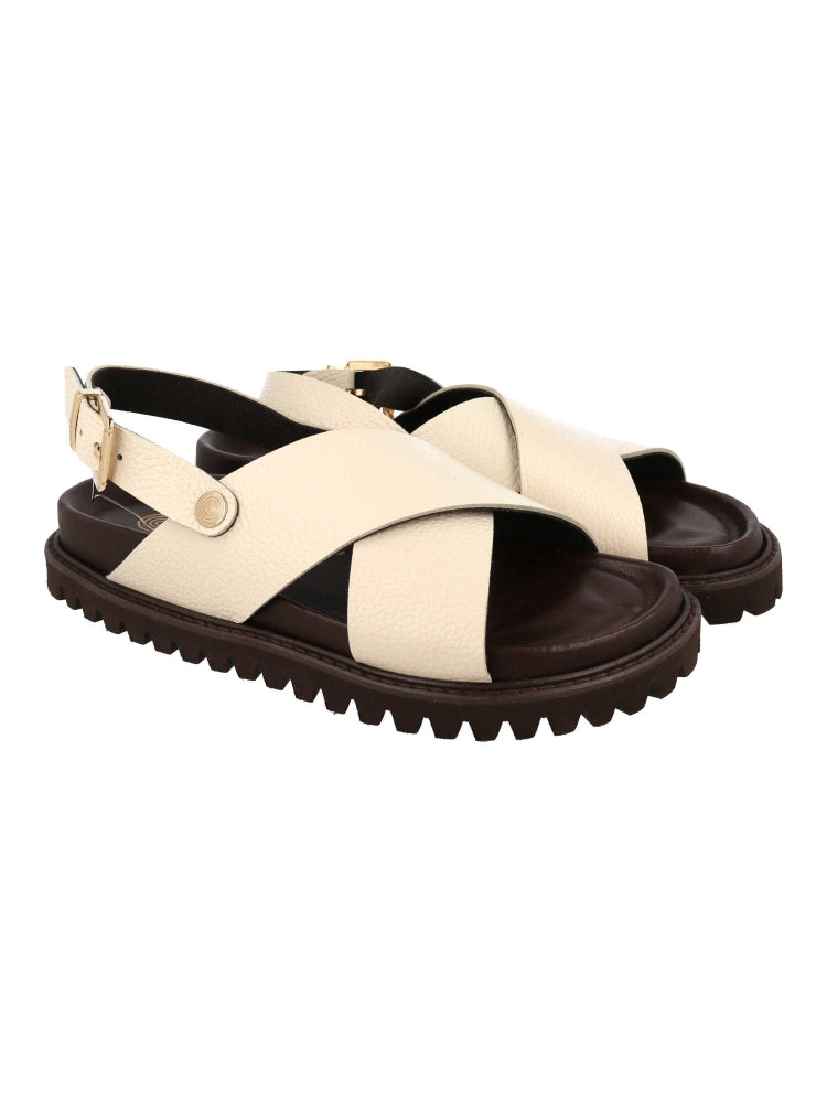 MELEN EMBOSSED LEATHER CHALK WOMEN