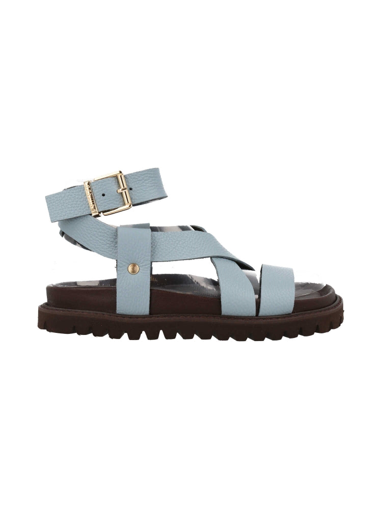 ZAHA EMBOSSED LEATHER AZURE WOMEN