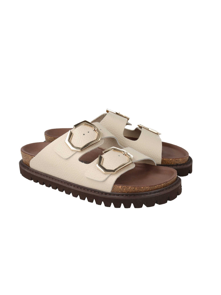 GALIA EMBOSSED LEATHER CHALK WOMEN