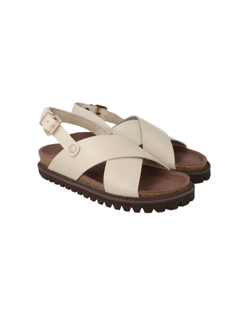 MELEN EMBOSSED LEATHER CHALK WOMEN